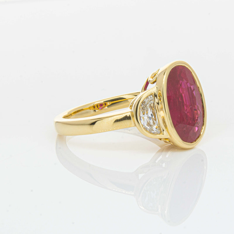 18ct Yellow Gold 4.18ct Ruby & Diamond Ring - Ring - Walker & Hall