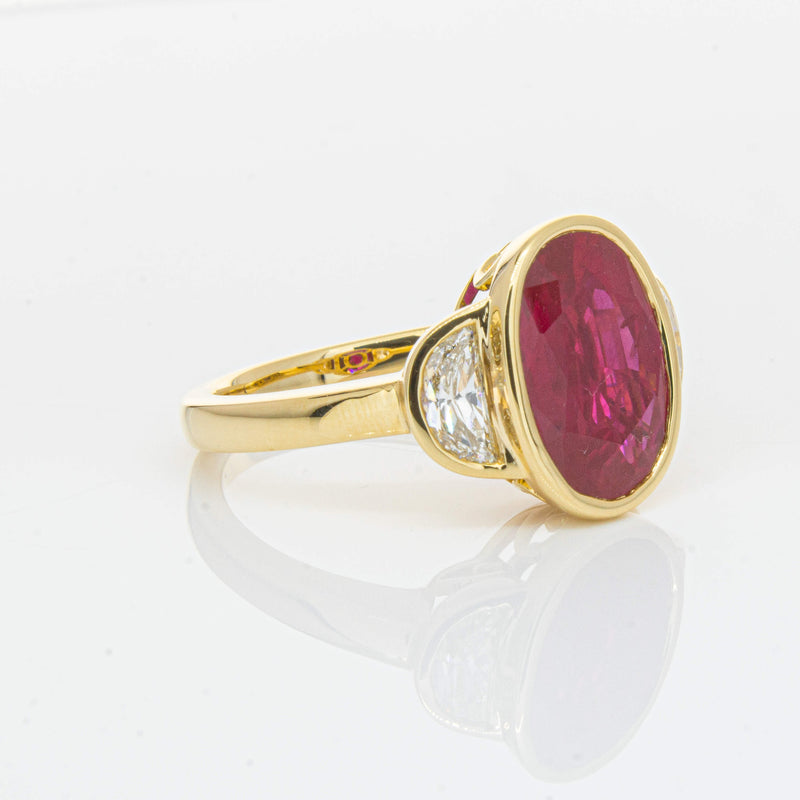 18ct Yellow Gold 4.18ct Ruby & Diamond Ring - Ring - Walker & Hall