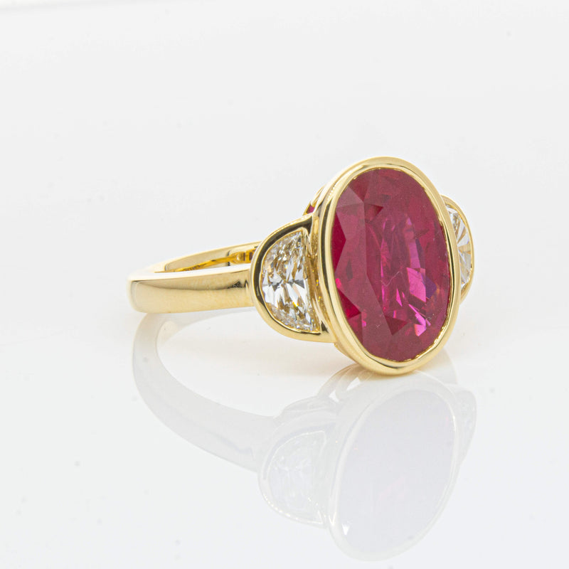 18ct Yellow Gold 4.18ct Ruby & Diamond Ring - Ring - Walker & Hall