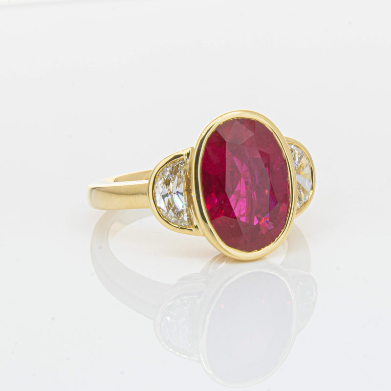 18ct Yellow Gold 4.18ct Ruby & Diamond Ring - Ring - Walker & Hall