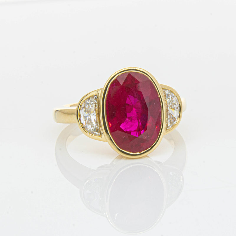 18ct Yellow Gold 4.18ct Ruby & Diamond Ring - Ring - Walker & Hall
