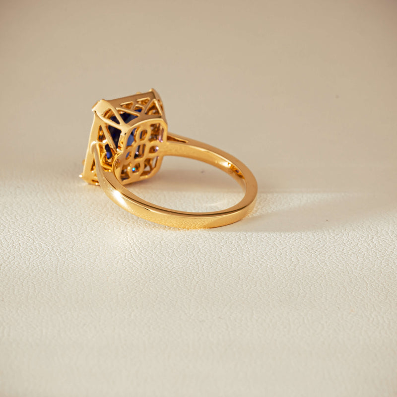 18ct Yellow Gold 3.75ct Tanzanite & Diamond Empire Ring - Ring - Walker & Hall