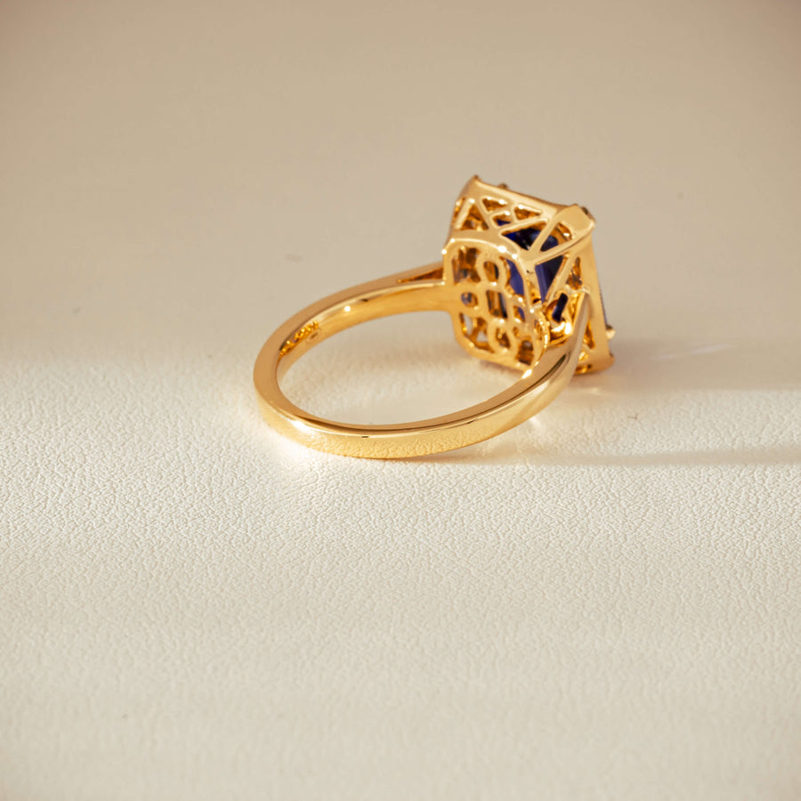 18ct Yellow Gold 3.75ct Tanzanite & Diamond Empire Ring - Ring - Walker & Hall