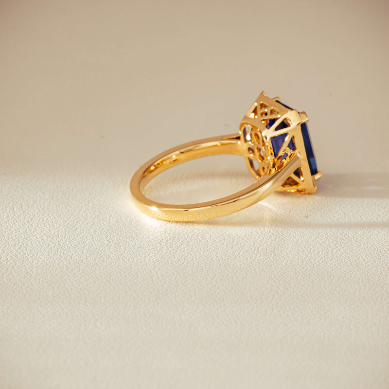18ct Yellow Gold 3.75ct Tanzanite & Diamond Empire Ring - Ring - Walker & Hall
