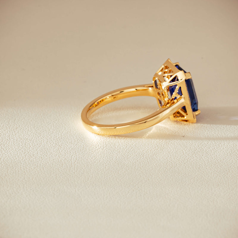 18ct Yellow Gold 3.75ct Tanzanite & Diamond Empire Ring - Ring - Walker & Hall