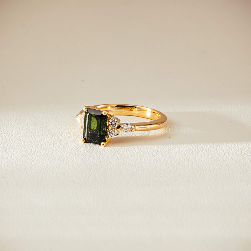 18ct Yellow Gold 1.52ct Tourmaline & Diamond Oriana Ring - Ring - Walker & Hall