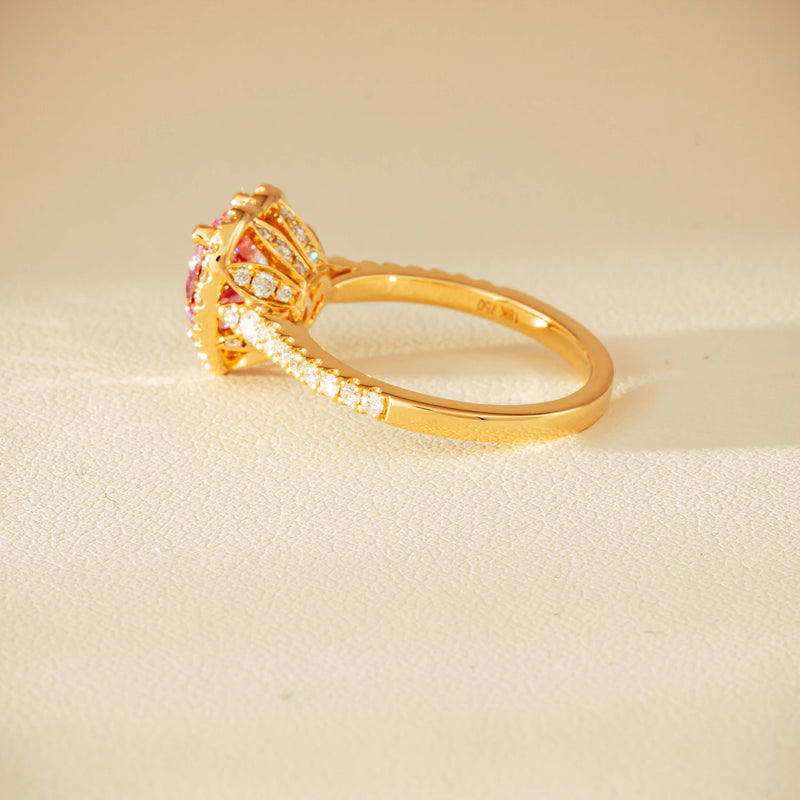 18ct Yellow Gold 2.01ct Pink Heart Sapphire & Diamond Sierra Ring - Ring - Walker & Hall
