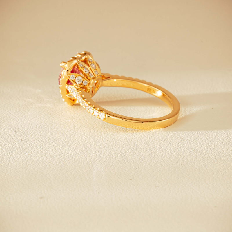 18ct Yellow Gold 2.01ct Pink Heart Sapphire & Diamond Sierra Ring - Ring - Walker & Hall