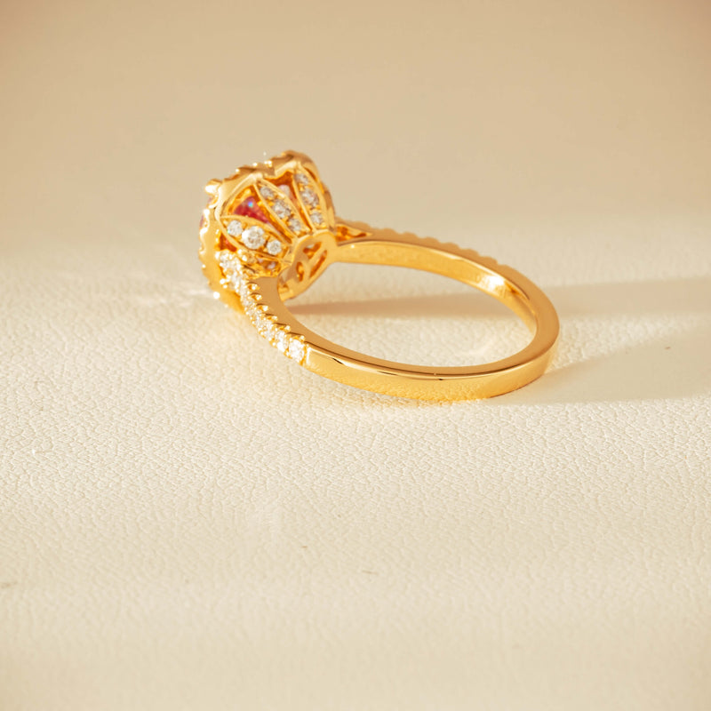 18ct Yellow Gold 2.01ct Pink Heart Sapphire & Diamond Sierra Ring - Ring - Walker & Hall