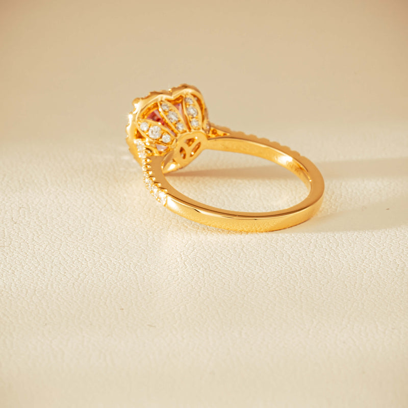 18ct Yellow Gold 2.01ct Pink Heart Sapphire & Diamond Sierra Ring - Ring - Walker & Hall
