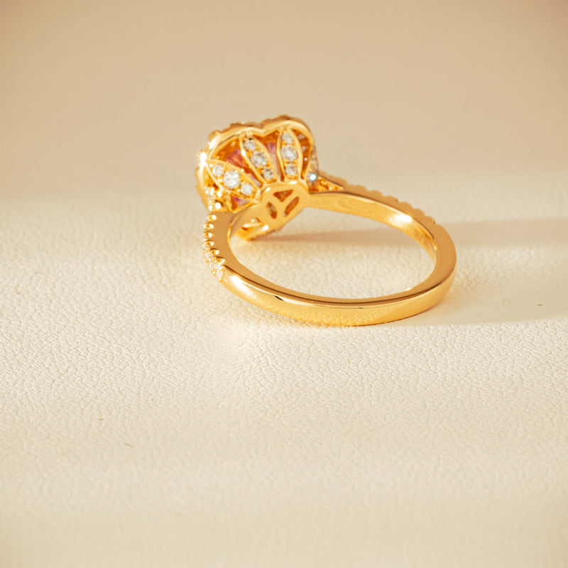 18ct Yellow Gold 2.01ct Pink Heart Sapphire & Diamond Sierra Ring - Ring - Walker & Hall