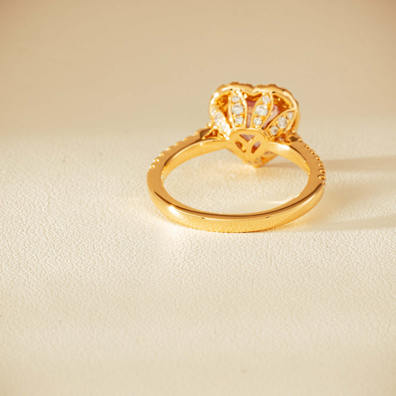18ct Yellow Gold 2.01ct Pink Heart Sapphire & Diamond Sierra Ring - Ring - Walker & Hall