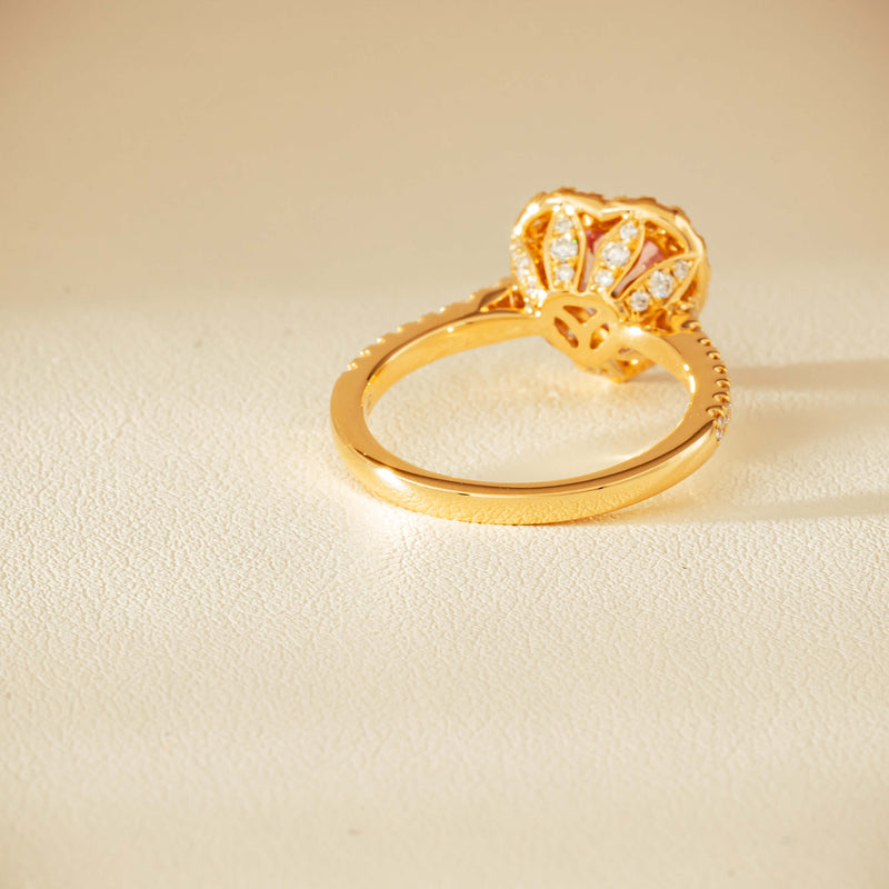 18ct Yellow Gold 2.01ct Pink Heart Sapphire & Diamond Sierra Ring - Ring - Walker & Hall