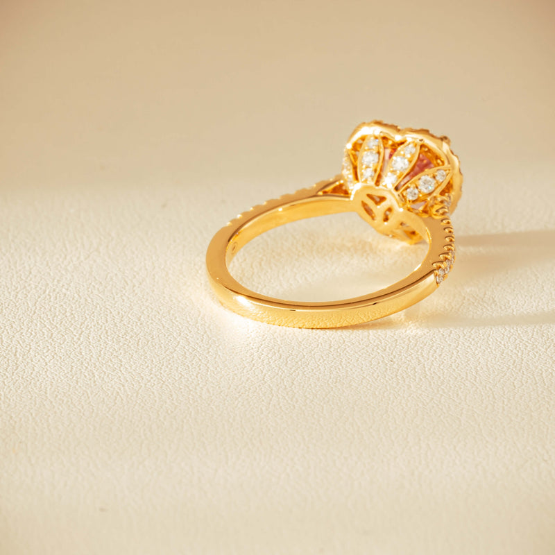 18ct Yellow Gold 2.01ct Pink Heart Sapphire & Diamond Sierra Ring - Ring - Walker & Hall