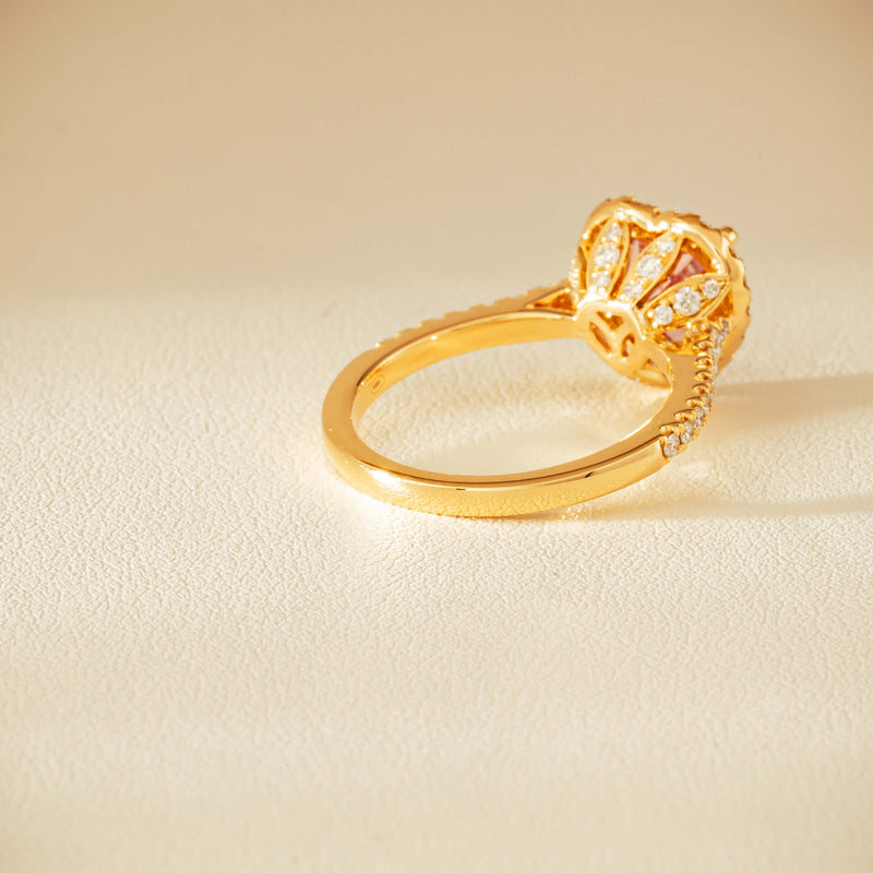 18ct Yellow Gold 2.01ct Pink Heart Sapphire & Diamond Sierra Ring - Ring - Walker & Hall