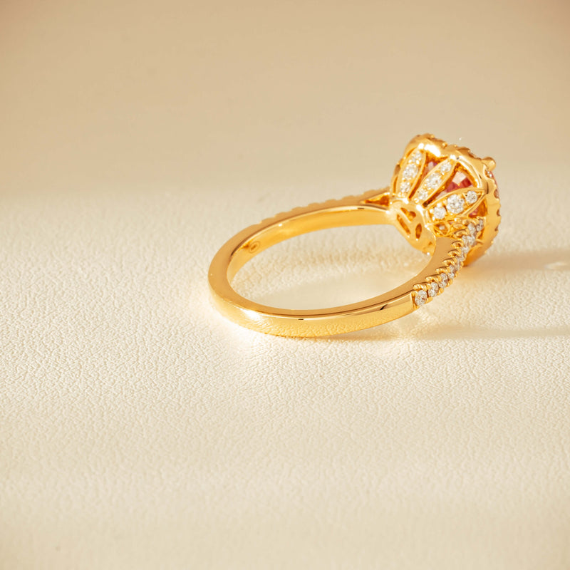 18ct Yellow Gold 2.01ct Pink Heart Sapphire & Diamond Sierra Ring - Ring - Walker & Hall