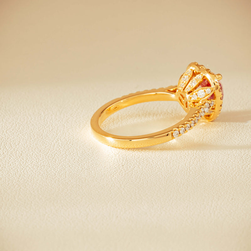 18ct Yellow Gold 2.01ct Pink Heart Sapphire & Diamond Sierra Ring - Ring - Walker & Hall
