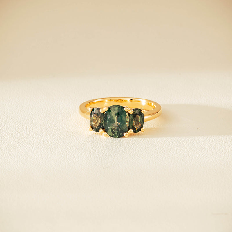 18ct Yellow Gold 2.92ct Green Sapphire Odyssey Ring - Ring - Walker & Hall