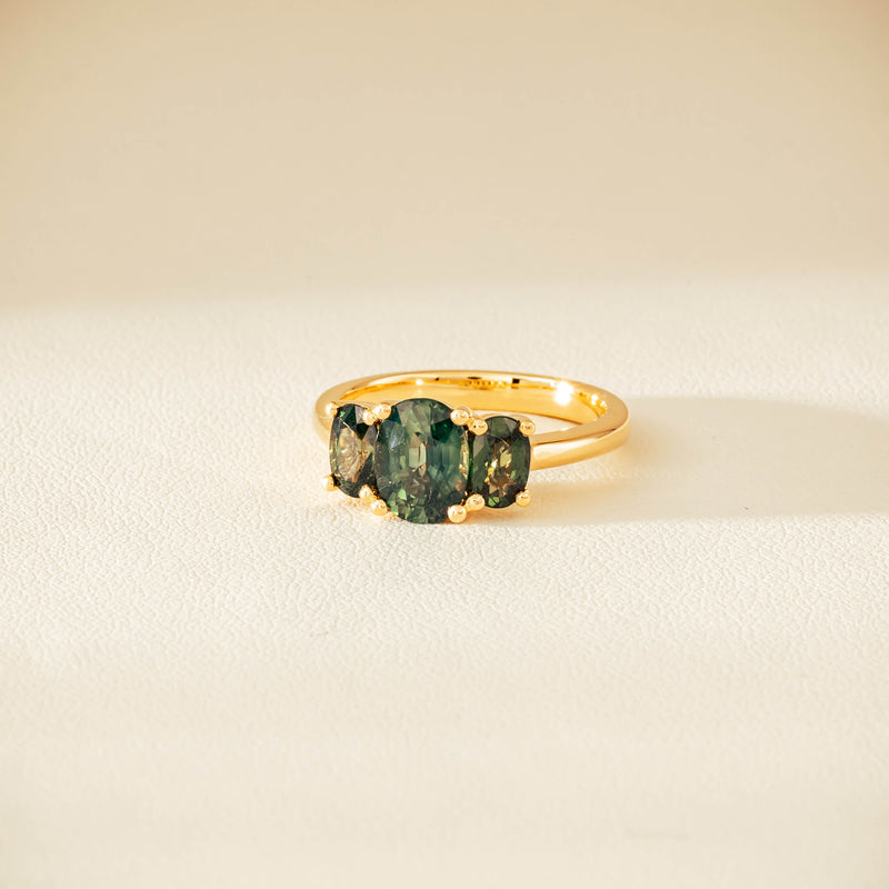 18ct Yellow Gold 2.92ct Green Sapphire Odyssey Ring - Ring - Walker & Hall
