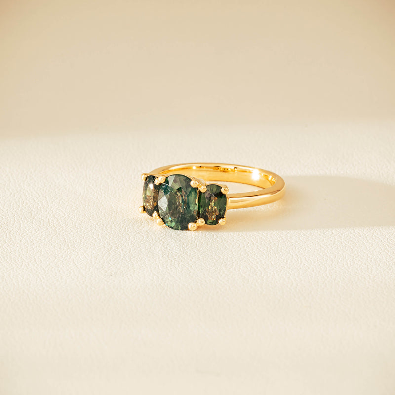 18ct Yellow Gold 2.92ct Green Sapphire Odyssey Ring - Ring - Walker & Hall