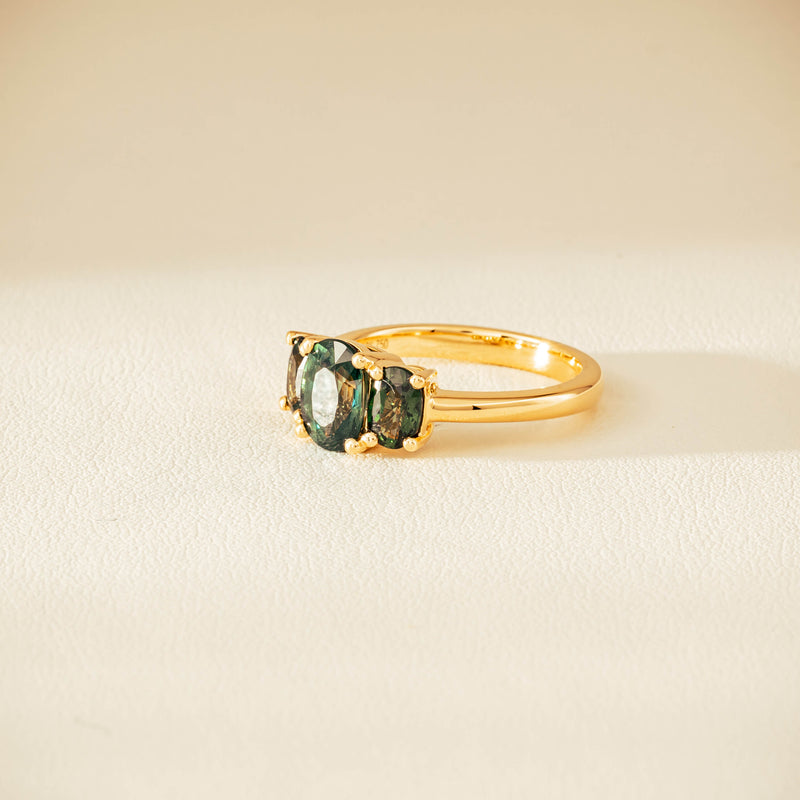 18ct Yellow Gold 2.92ct Green Sapphire Odyssey Ring - Ring - Walker & Hall