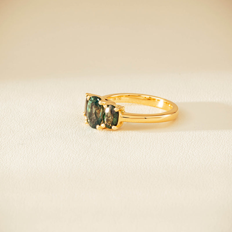 18ct Yellow Gold 2.92ct Green Sapphire Odyssey Ring - Ring - Walker & Hall