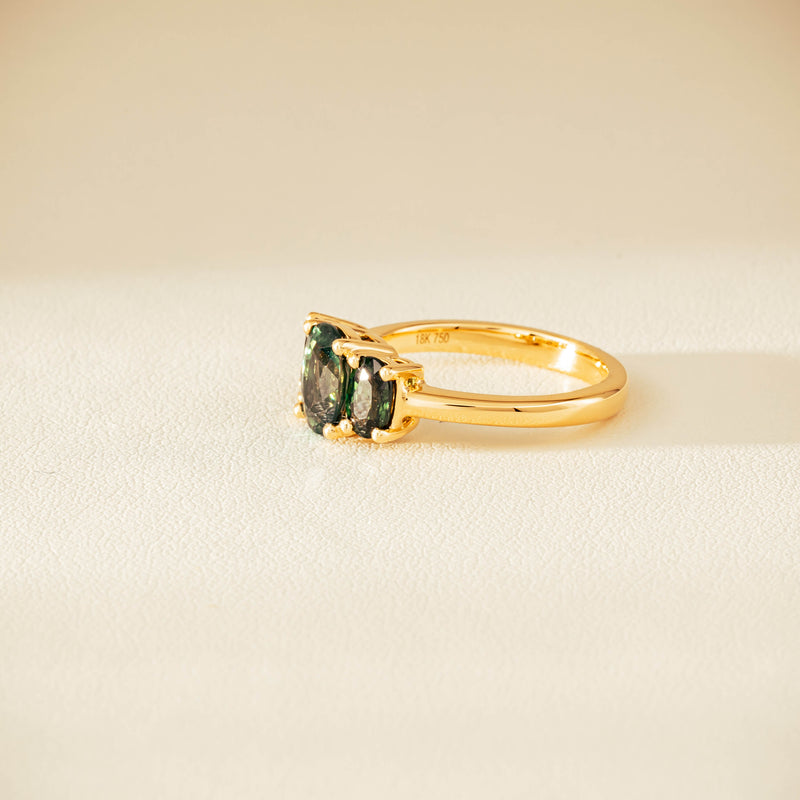 18ct Yellow Gold 2.92ct Green Sapphire Odyssey Ring - Ring - Walker & Hall