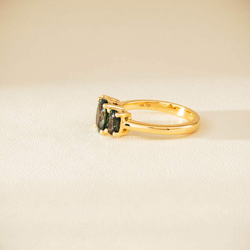 18ct Yellow Gold 2.92ct Green Sapphire Odyssey Ring - Ring - Walker & Hall