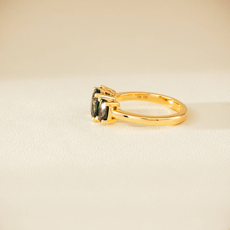 18ct Yellow Gold 2.92ct Green Sapphire Odyssey Ring - Ring - Walker & Hall