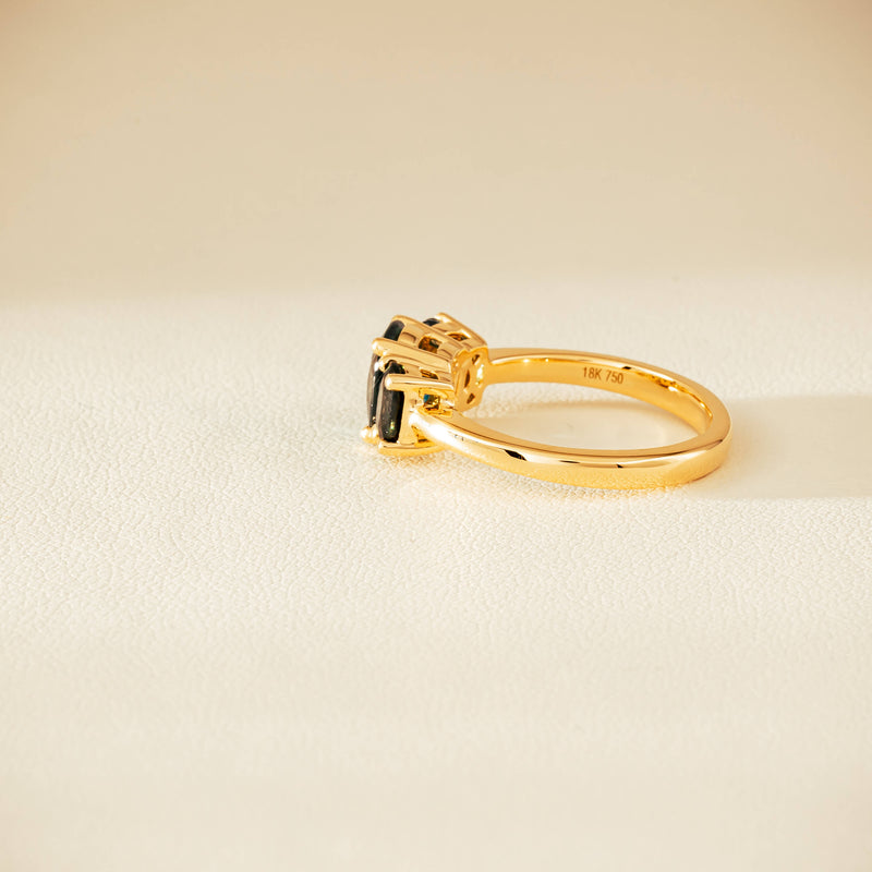 18ct Yellow Gold 2.92ct Green Sapphire Odyssey Ring - Ring - Walker & Hall