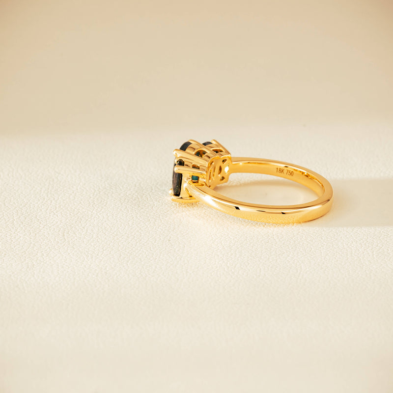 18ct Yellow Gold 2.92ct Green Sapphire Odyssey Ring - Ring - Walker & Hall