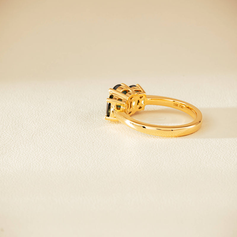 18ct Yellow Gold 2.92ct Green Sapphire Odyssey Ring - Ring - Walker & Hall