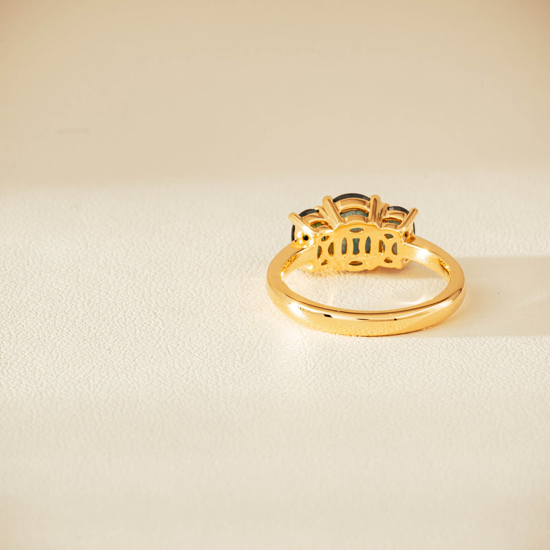 18ct Yellow Gold 2.92ct Green Sapphire Odyssey Ring - Ring - Walker & Hall