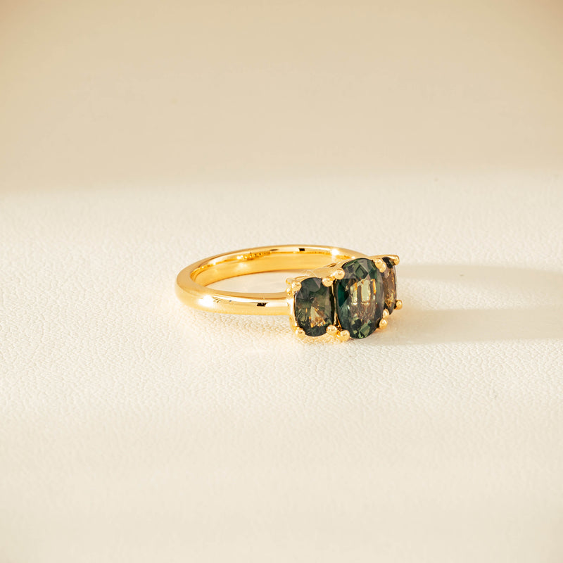 18ct Yellow Gold 2.92ct Green Sapphire Odyssey Ring - Ring - Walker & Hall