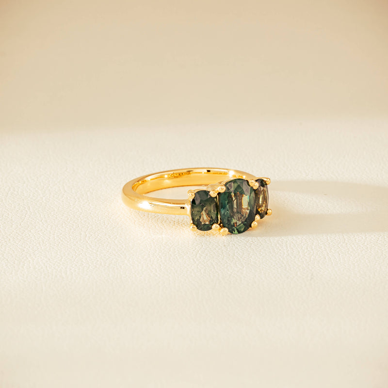 18ct Yellow Gold 2.92ct Green Sapphire Odyssey Ring - Ring - Walker & Hall