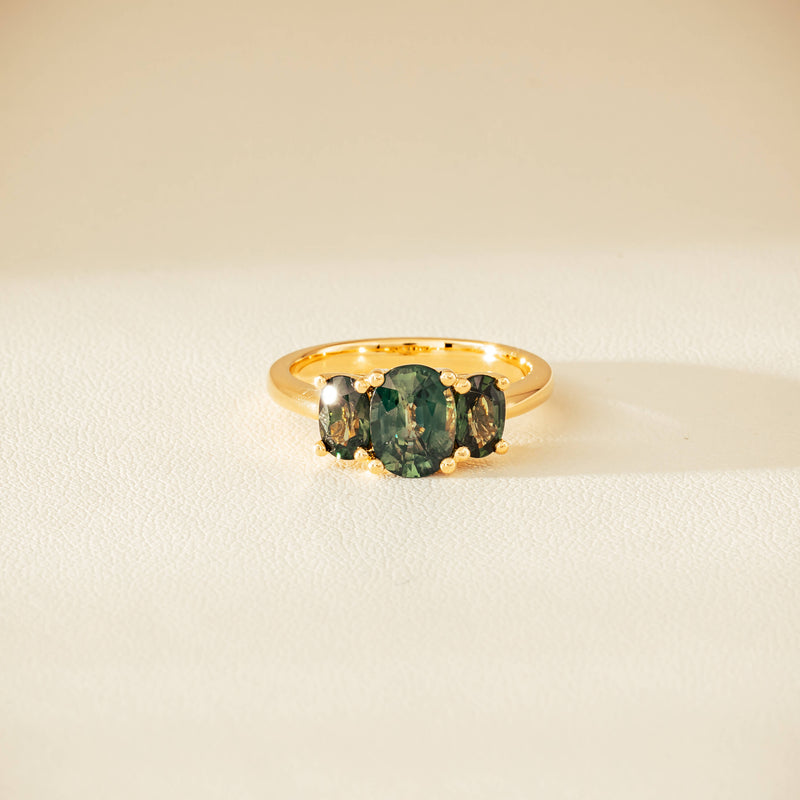 18ct Yellow Gold 2.92ct Green Sapphire Odyssey Ring - Ring - Walker & Hall