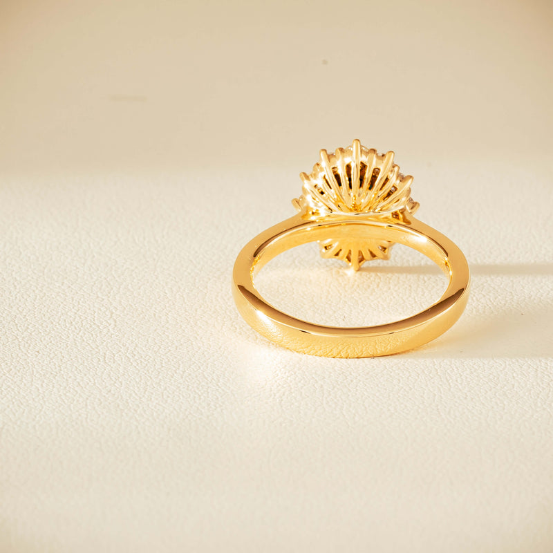 18ct Yellow Gold 1.76ct Green Sapphire & Diamond Belle Ring - Ring - Walker & Hall