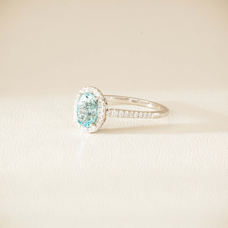 18ct White Gold 1.26ct Aquamarine & Diamond Sierra Ring - Ring - Walker & Hall
