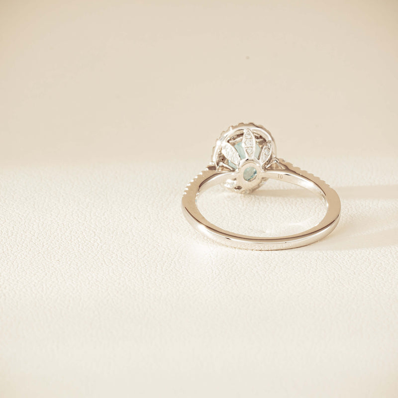 18ct White Gold 1.26ct Aquamarine & Diamond Sierra Ring - Ring - Walker & Hall