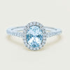 18ct White Gold 1.26ct Aquamarine & Diamond Sierra Ring - Ring - Walker & Hall