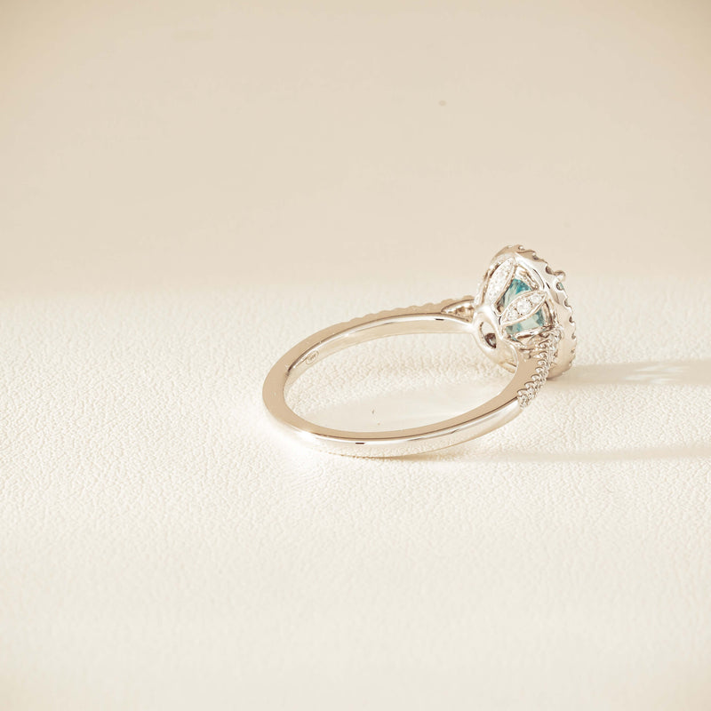 18ct White Gold 1.26ct Aquamarine & Diamond Sierra Ring - Ring - Walker & Hall