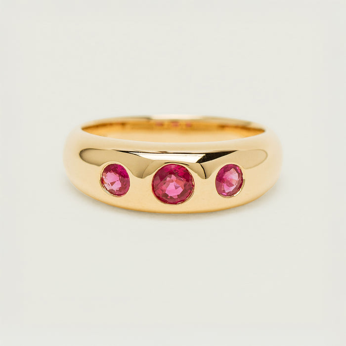 Ruby Three Stone Kylie Ring
