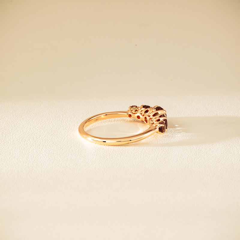 18ct Rose Gold Five-Stone Smoky Quartz Octavia Ring - Ring - Walker & Hall
