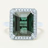 18ct White Gold 8.24ct Green Tourmaline & Diamond Empire Ring - Ring - Walker & Hall