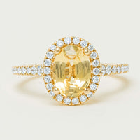 18ct Yellow Gold 2.10ct Golden Sapphire & Diamond Sierra Ring - Ring - Walker & Hall