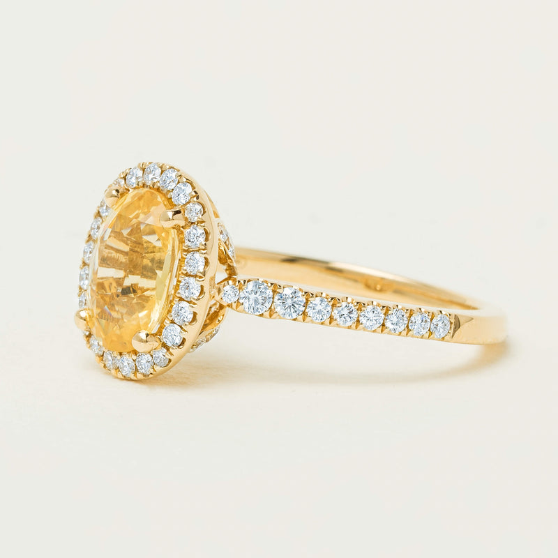 18ct Yellow Gold 2.10ct Golden Sapphire & Diamond Sierra Ring - Ring - Walker & Hall