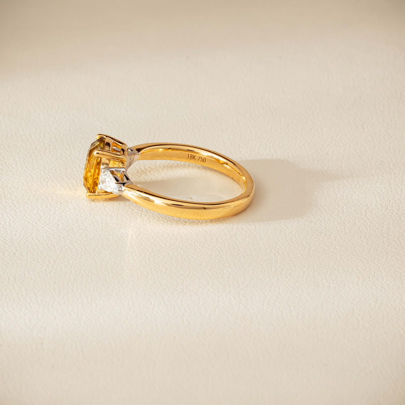18ct Yellow Gold 2.62ct Yellow Sapphire & Diamond Ayla Ring - Ring - Walker & Hall