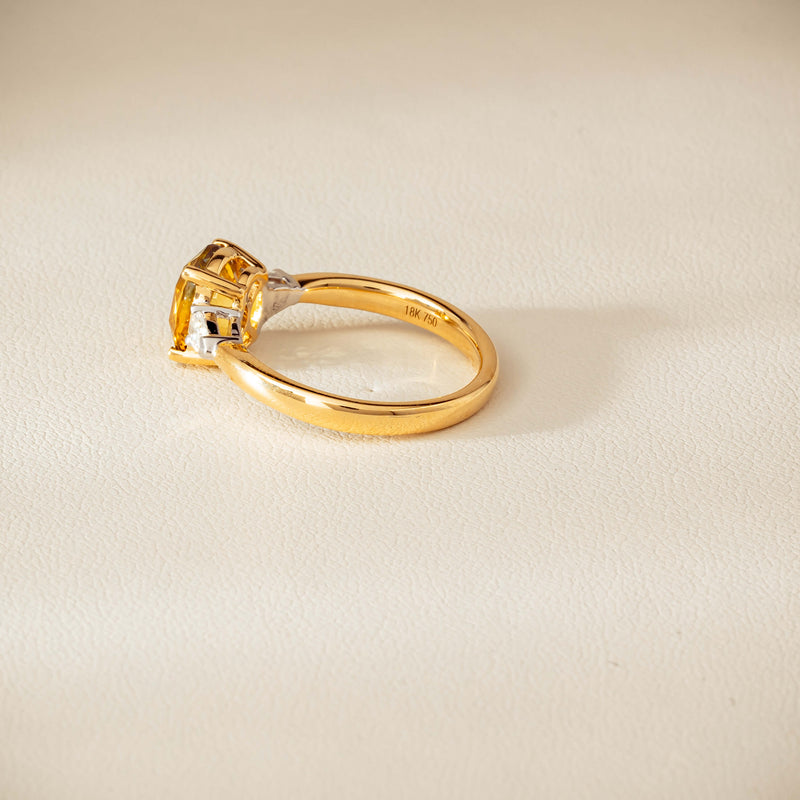 18ct Yellow Gold 2.62ct Yellow Sapphire & Diamond Ayla Ring - Ring - Walker & Hall