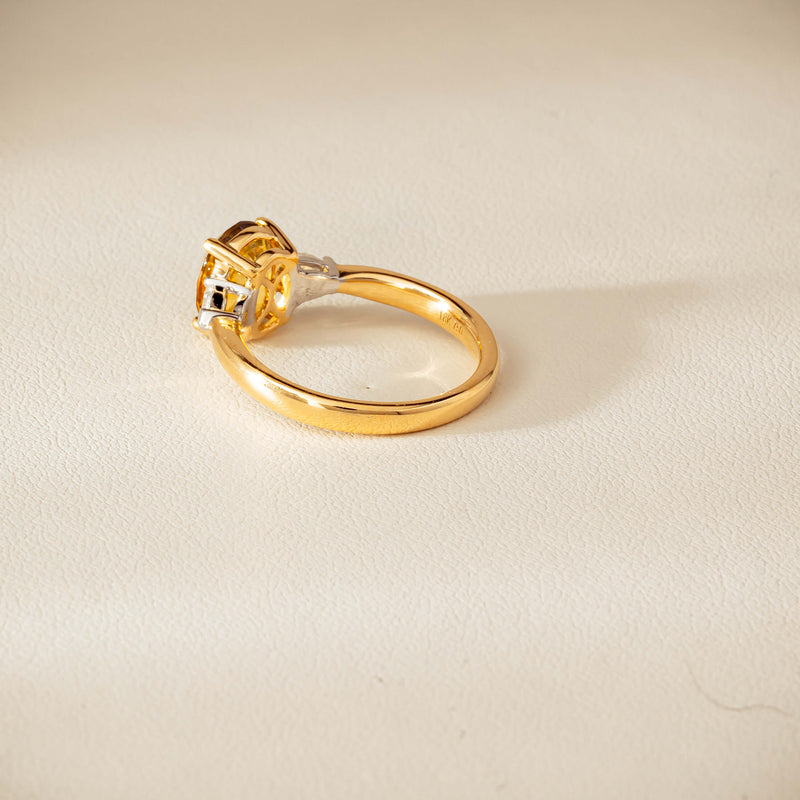 18ct Yellow Gold 2.62ct Yellow Sapphire & Diamond Ayla Ring - Ring - Walker & Hall