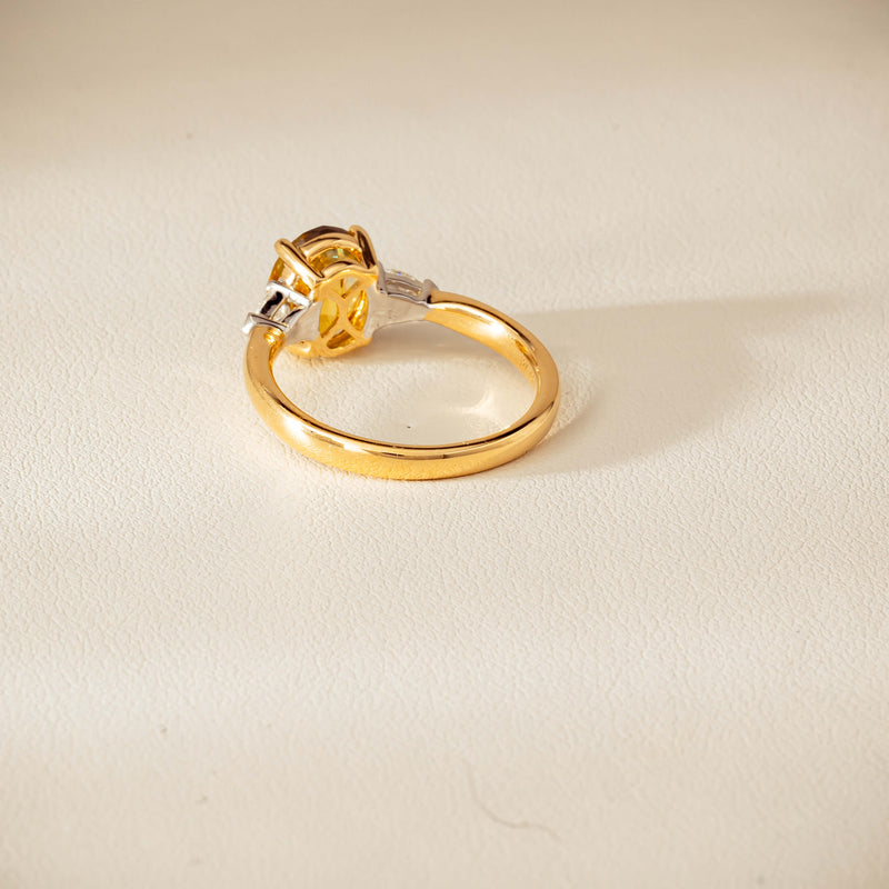 18ct Yellow Gold 2.62ct Yellow Sapphire & Diamond Ayla Ring - Ring - Walker & Hall